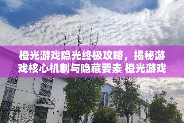 橙光游戏隐光终极攻略，揭秘游戏核心机制与隐藏要素 橙光游戏隐光攻略