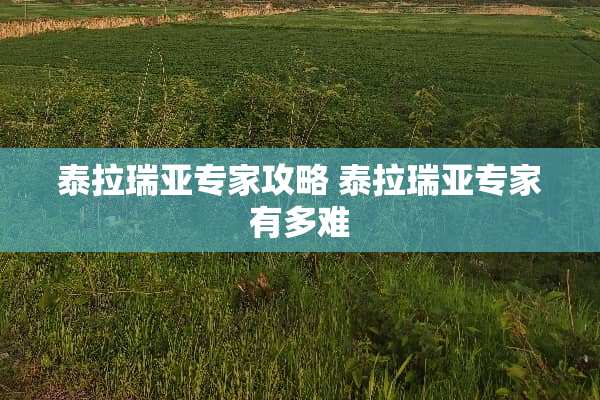 泰拉瑞亚专家攻略 泰拉瑞亚专家有多难