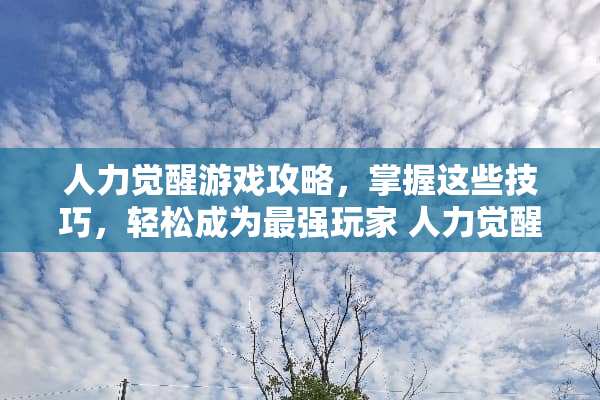 人力觉醒游戏攻略，掌握这些技巧，轻松成为最强玩家 人力觉醒游戏攻略