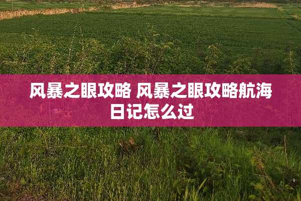 风暴之眼攻略 风暴之眼攻略航海日记怎么过