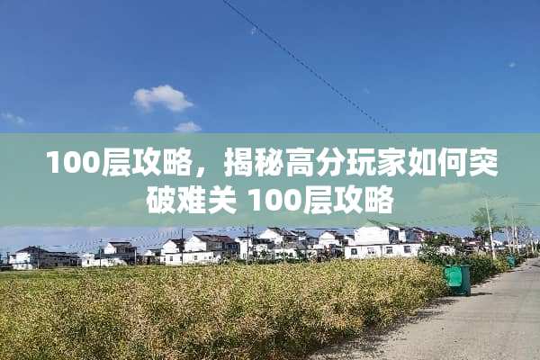 100层攻略，揭秘高分玩家如何突破难关 100层攻略