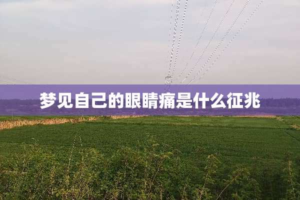 梦见自己的眼睛痛是什么征兆