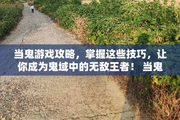 当鬼游戏攻略，掌握这些技巧，让你成为鬼域中的无敌王者！ 当鬼的游戏攻略