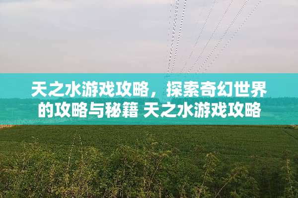 天之水游戏攻略，探索奇幻世界的攻略与秘籍 天之水游戏攻略