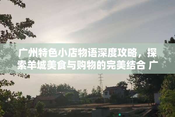 广州特色小店物语深度攻略，探索羊城美食与购物的完美结合 广州特色小店游戏攻略