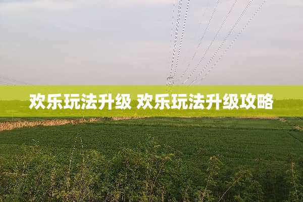 欢乐玩法升级 欢乐玩法升级攻略