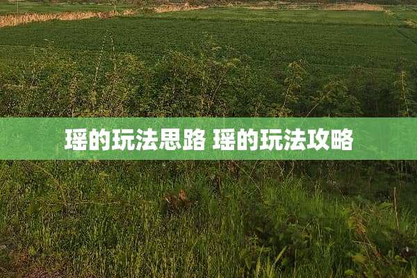 瑶的玩法思路 瑶的玩法攻略