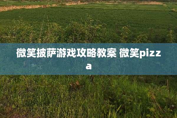 微笑披萨游戏攻略教案 微笑pizza