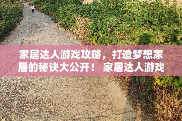 家居达人游戏攻略，打造***居的秘诀大公开！ 家居达人游戏攻略