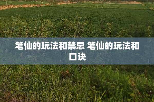 笔仙的玩法和禁忌 笔仙的玩法和口诀