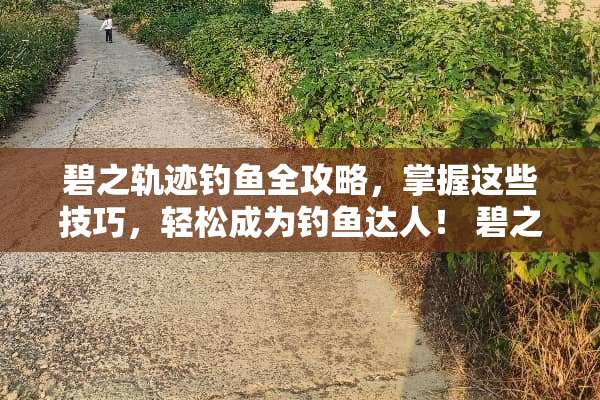 碧之轨迹钓鱼全攻略，掌握这些技巧，轻松成为钓鱼达人！ 碧之轨迹钓鱼全攻略