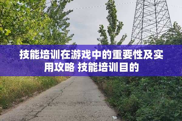技能培训在游戏中的重要性及实用攻略 技能培训目的