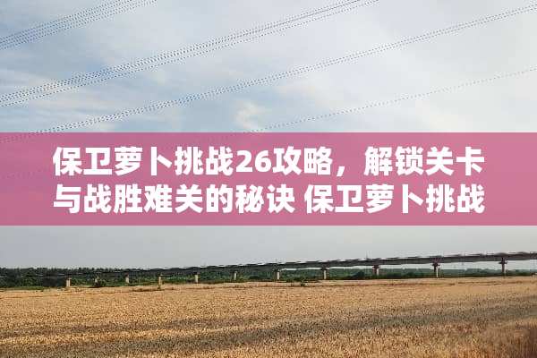 保卫萝卜挑战26攻略，解锁关卡与战胜难关的秘诀 保卫萝卜挑战26攻略