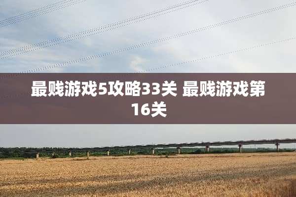 最贱游戏5攻略33关 最贱游戏第16关