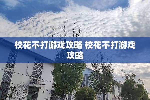 校花不打游戏攻略 校花不打游戏攻略