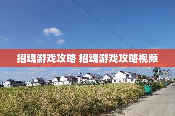 招魂游戏攻略 招魂游戏攻略视频