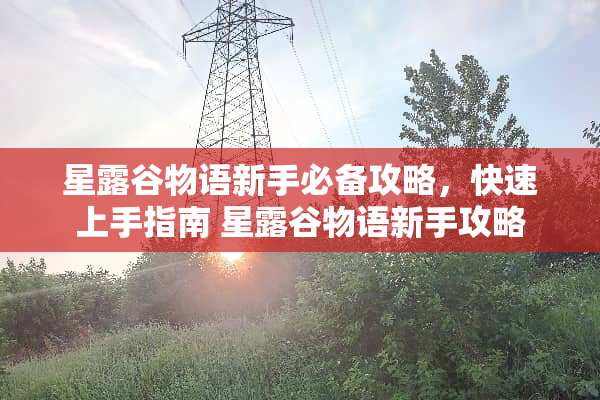 星露谷物语新手必备攻略，快速上手指南 星露谷物语新手攻略