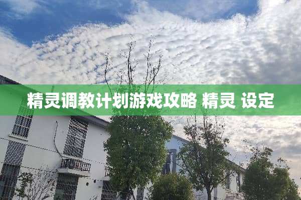 精灵**计划游戏攻略 精灵 设定