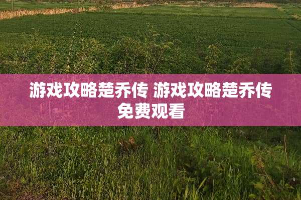 游戏攻略楚乔传 游戏攻略楚乔传免费观看