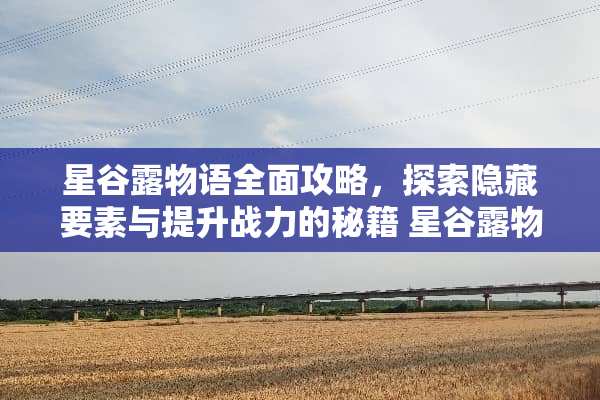 星谷露物语全面攻略，探索隐藏要素与提升战力的秘籍 星谷露物语攻略