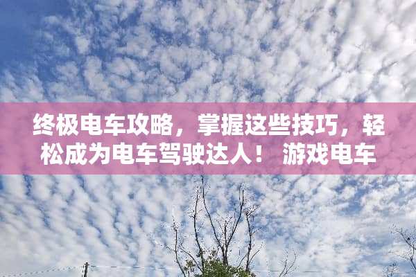 终极电车攻略，掌握这些技巧，轻松成为电车驾驶达人！ 游戏电车攻略
