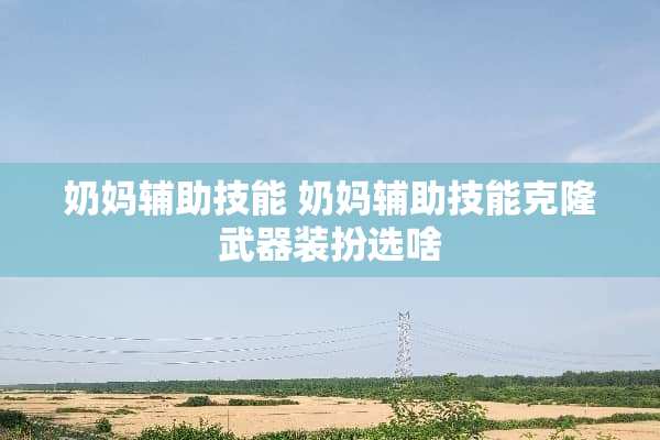 奶妈辅助技能 奶妈辅助技能****装扮选啥