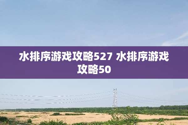 水排序游戏攻略527 水排序游戏攻略50