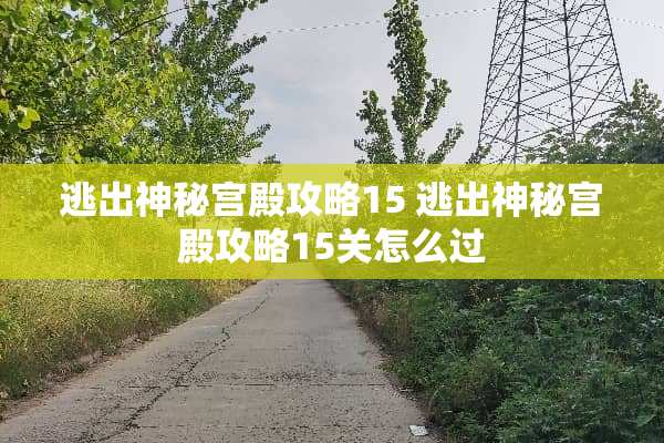 逃出神秘宫殿攻略15 逃出神秘宫殿攻略15关怎么过