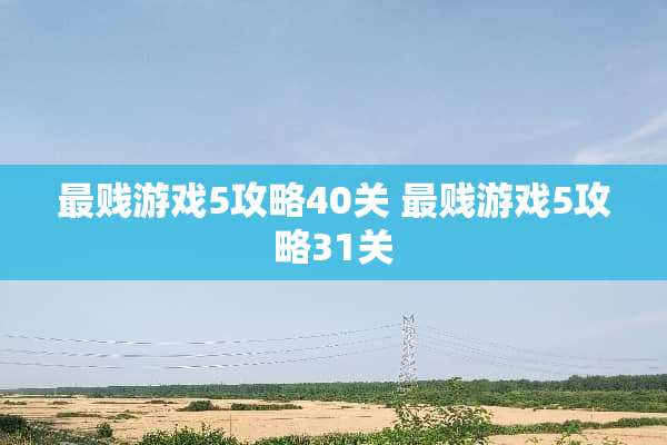 最贱游戏5攻略40关 最贱游戏5攻略31关