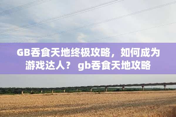 GB吞食天地终极攻略，如何成为游戏达人？ gb吞食天地攻略