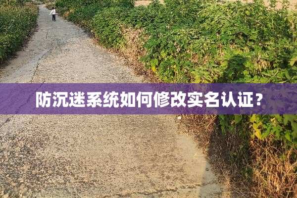防沉迷系统如何修改实名认证？