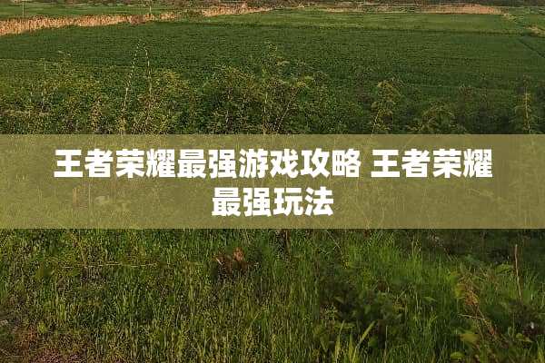 王者荣耀最强游戏攻略 王者荣耀最强玩法