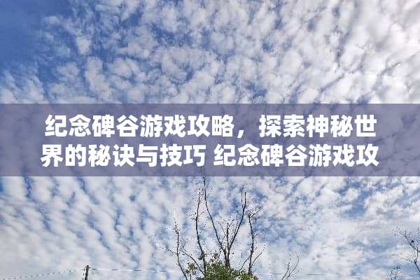 纪念碑谷游戏攻略，探索神秘世界的秘诀与技巧 纪念碑谷游戏攻略