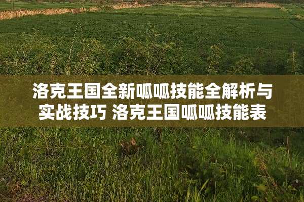 洛克王国全新呱呱技能全解析与实战技巧 洛克王国呱呱技能表