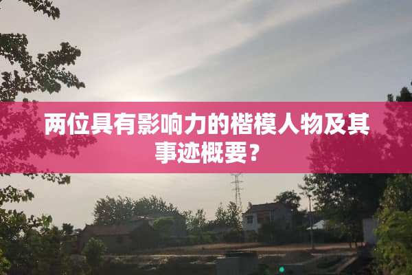 两位具有影响力的楷模人物及其事迹概要？