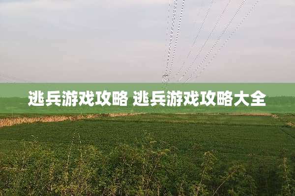 逃兵游戏攻略 逃兵游戏攻略大全