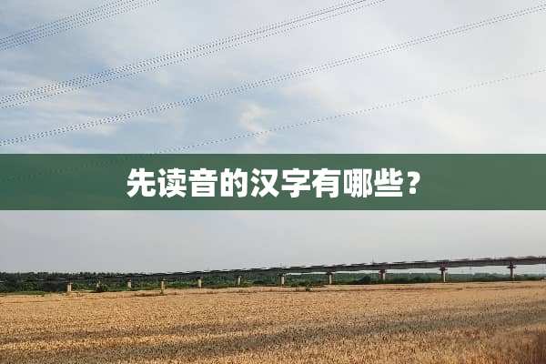 先读音的汉字有哪些？