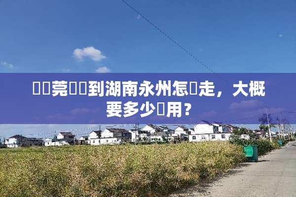 從東莞開車到湖南永州怎麼走，大概要多少費用？