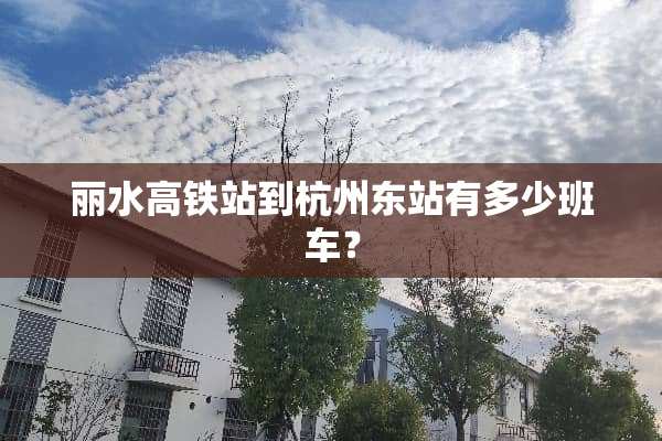 丽水高铁站到杭州东站有多少班车？