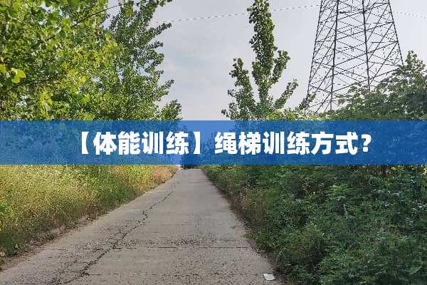 【体能训练】绳梯训练方式？