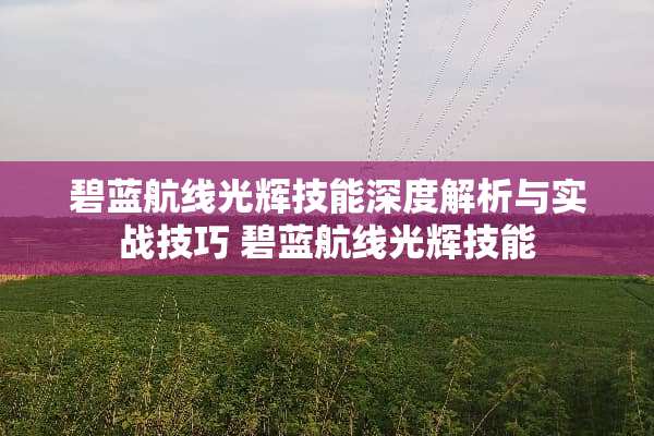 碧蓝航线光辉技能深度解析与实战技巧 碧蓝航线光辉技能