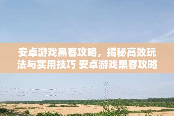 安卓游戏黑客攻略，揭秘高效玩法与实用技巧 安卓游戏黑客攻略