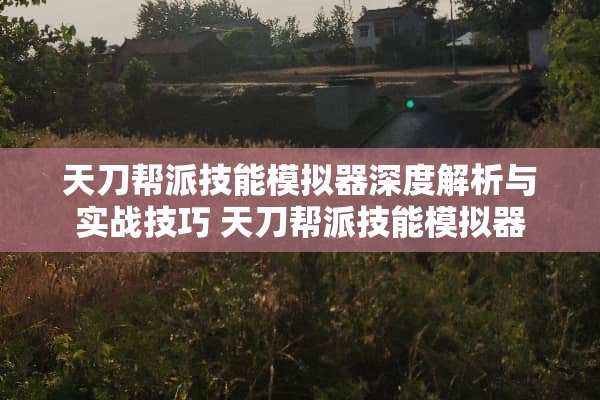 天刀帮派技能模拟器深度解析与实战技巧 天刀帮派技能模拟器
