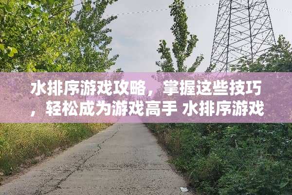 水排序游戏攻略，掌握这些技巧，轻松成为游戏高手 水排序游戏攻略59