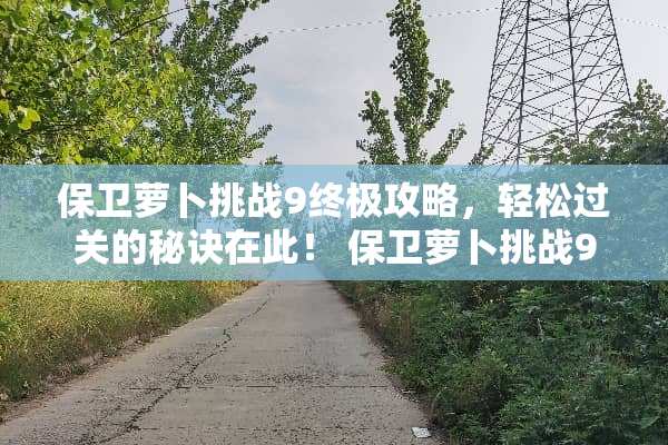 保卫萝卜挑战9终极攻略，轻松过关的秘诀在此！ 保卫萝卜挑战9攻略