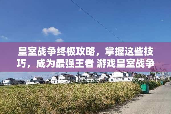 皇室战争终极攻略，掌握这些技巧，成为最强王者 游戏皇室战争攻略