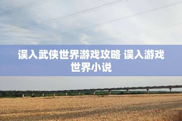 误入武侠世界游戏攻略 误入游戏世界小说