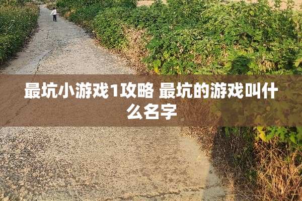 最坑小游戏1攻略 最坑的游戏叫什么名字