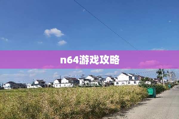 n64游戏攻略