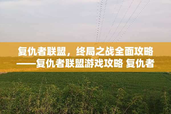 复仇者联盟，终局之战全面攻略——复仇者联盟游戏攻略 复仇者联盟游戏攻略
